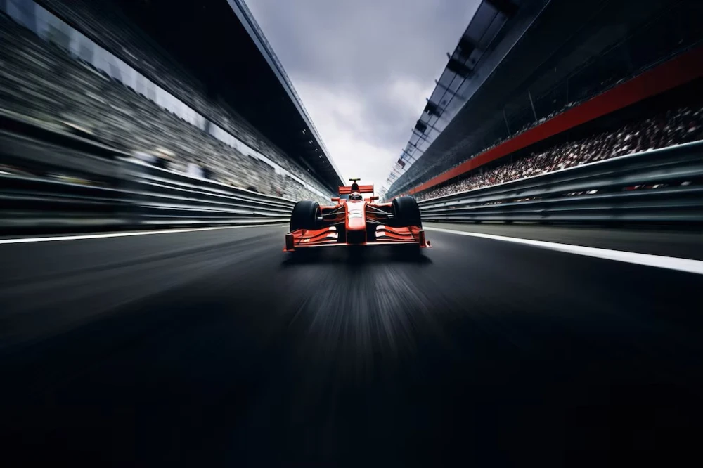 Carro de Formula 1 numa pista de corrida